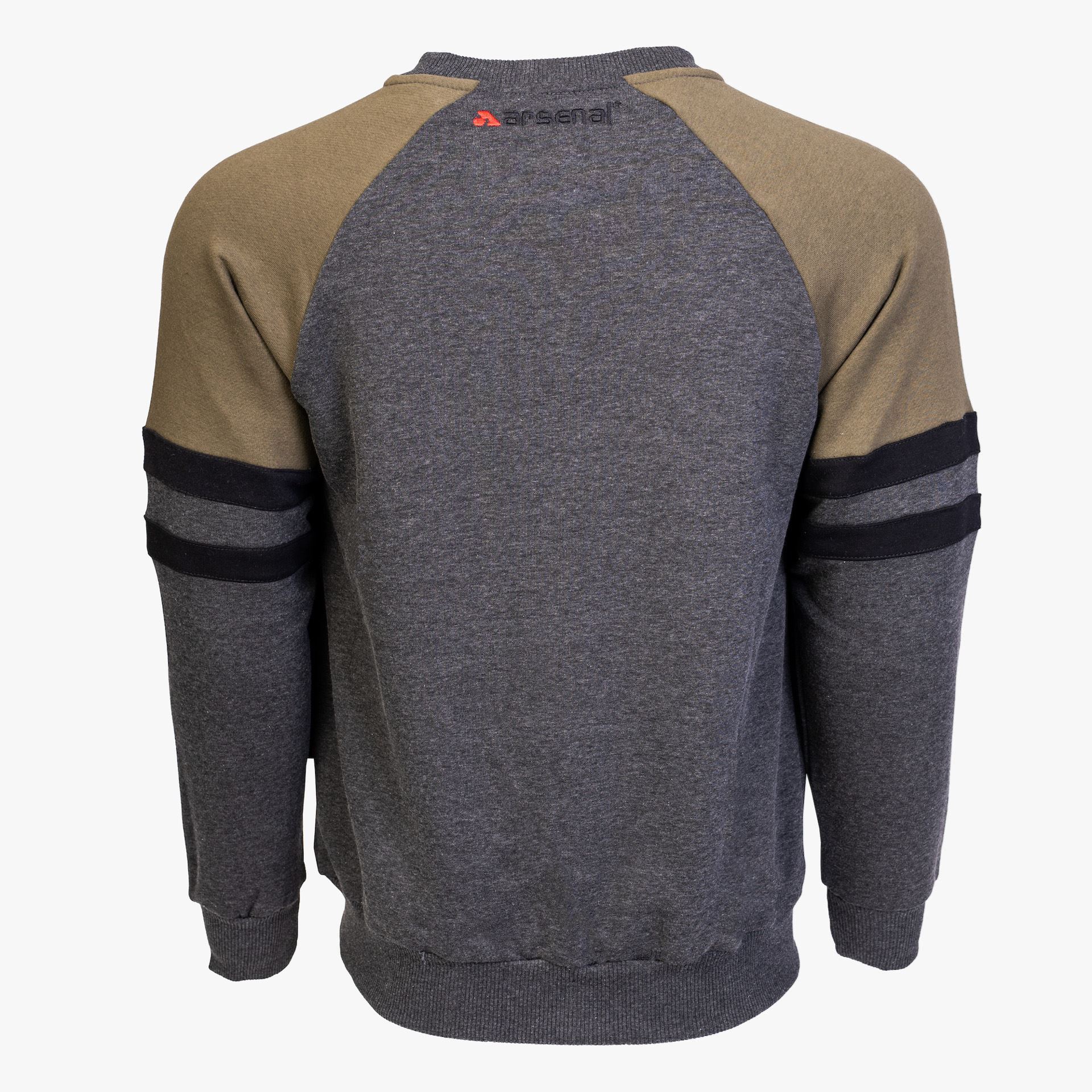 Arsenal Medium Gray / Khaki Cotton-Poly Standard Fit Classic Crew Zip-Up Jacket