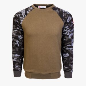 Arsenal Medium Khaki / Black Camo Cotton-Poly Standard Fit Pullover Sweater