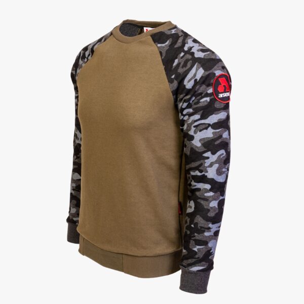 Arsenal Medium Khaki / Black Camo Cotton-Poly Standard Fit Pullover Sweater