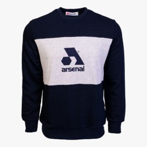 Arsenal Large Blue / Grey Cotton-Poly Standard Fit Logo Pullover Sweater