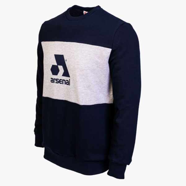 Arsenal Large Blue / Grey Cotton-Poly Standard Fit Logo Pullover Sweater