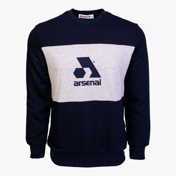 Arsenal X-Large Blue / Grey Cotton-Poly Standard Fit Logo Pullover Sweater