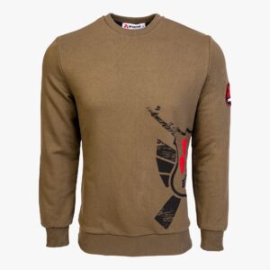 Arsenal Medium Khaki Cotton-Poly Standard Fit Alpha Pullover Sweater