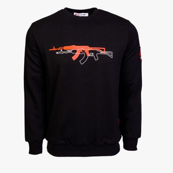 Arsenal X-Large Black Cotton-Poly Standard Fit Graphic Pullover Sweater