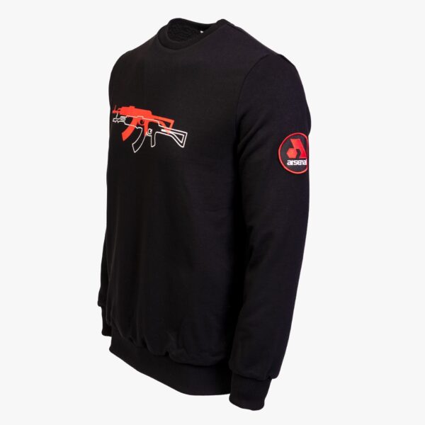 Arsenal X-Large Black Cotton-Poly Standard Fit Graphic Pullover Sweater