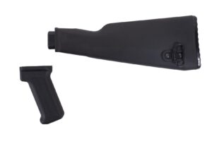 Intermediate Length Black AK47 Buttstock and Pistol Grip Set for Milled Receivers