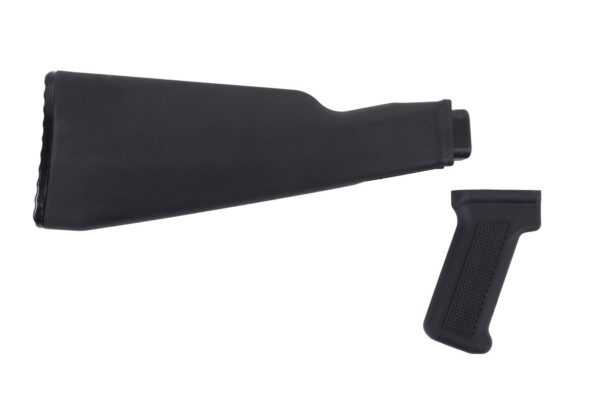 Intermediate Length Black AK47 Buttstock and Pistol Grip Set for Milled Receivers