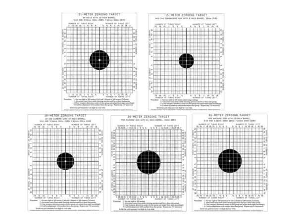 A pack of 30 targets for AK AKS-74U AK-102 RPK and PKM. 6 targets of each type.