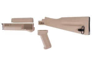 Arsenal 4-Piece Desert Sand Mil Spec Warsaw Length Buttstock Set for Stamped Receivers