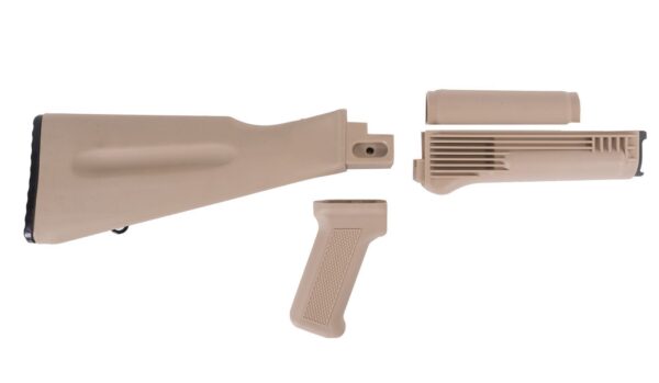 Arsenal 4-Piece Desert Sand Mil Spec Warsaw Length Buttstock Set for Stamped Receivers