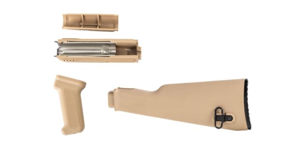 Arsenal Desert Sand Polymer Stock Set with Stainless Steel Heat Shield for Milled Receivers