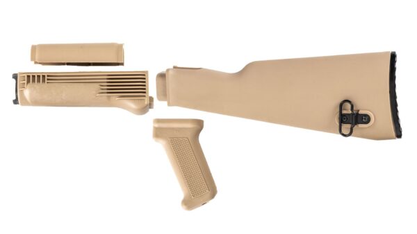 Arsenal Desert Sand Polymer Stock Set with Stainless Steel Heat Shield for Milled Receivers