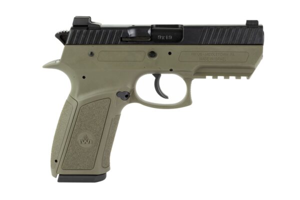 IWI JERICHO 941 ENHANCED Mid-Size Polymer Frame Pistol 9mm Luger 3.8″ Barrel (2x)16RD Mag OD Green